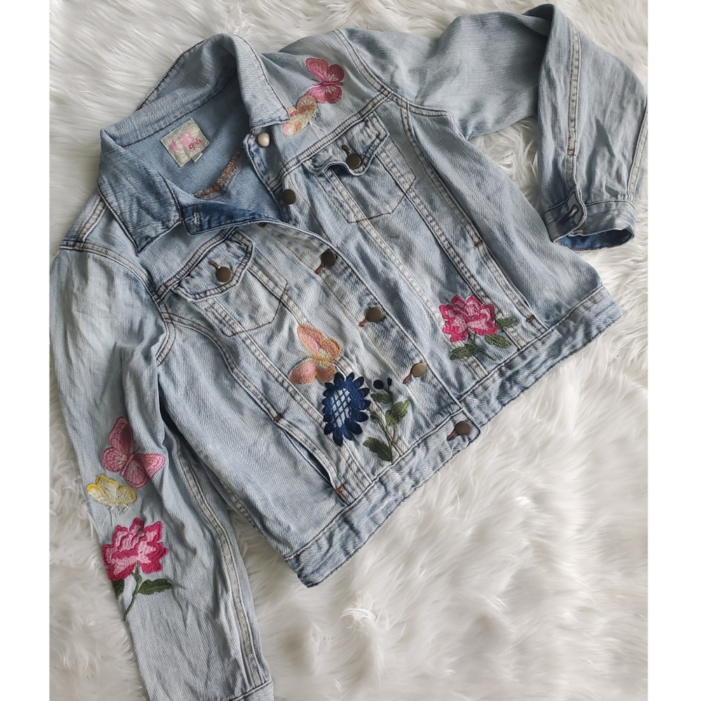 GB Girls Floral Denim Jacket